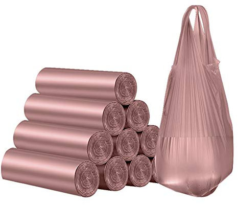 Lihuzmd Bolsas De Basura, Bolsas De Basura con Asas Cubo De Basura Revestimientos De Basura Cocina Baño Jardín Basura Basura Bolsas De Basura,Rosado,45x60cm