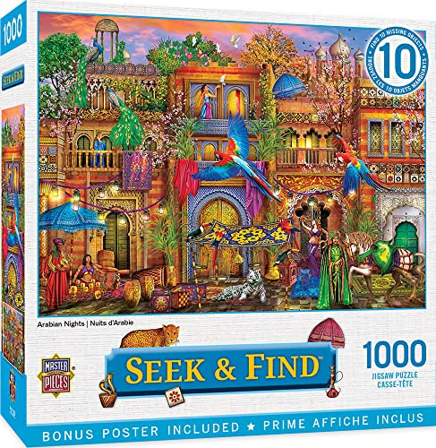 MasterPieces 1000 Piece Seek & Find Jigsaw Puzzle for Adults, Family, Or Kids - Arabian Nights - 19.25x26.75