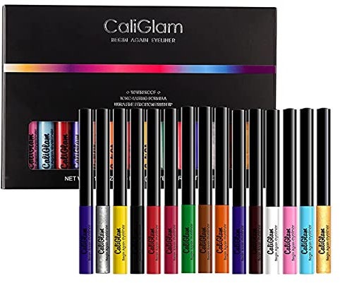 Matte Liquid Eyeliner Set, 16 Farben Wasserdichtes hochpigmentiertes buntes Matte & Metal Colourful Eyeliner Pen Set