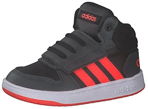 adidas Jungen Unisex Kinder Hoops MID 2.0 I Basketballschuh, Core Black Solar Red Grey Six, 21 EU
