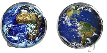 Ohrstecker Weltkarte Glas Globus Schmuck Welt Erde Ohrstecker