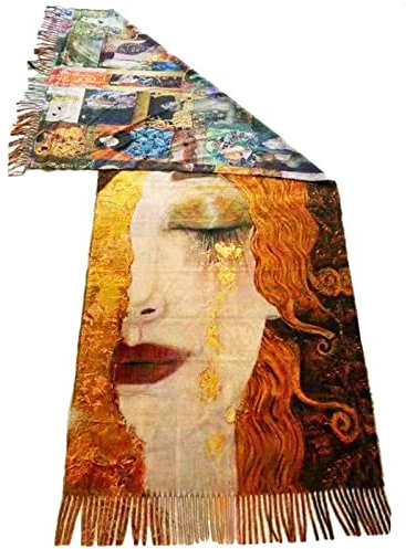 Toocool Unisex Schal Stola Klimt Van Gogh Kandinsky Monet Foulard Kunstgemälde 70x170cm Tuch Berühmte Meisterwerke Tragbare Kunst A001 [Eine Größe, W-9095 Freya Tränen]