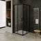 Cabine de douche 90x90 cm Hauteur180 cm portes coulissantes Profilés NOIRS