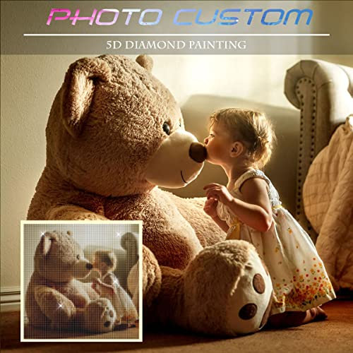 Carsilers DIY Diamond Painting Eigenes Foto personalisiert Diamant Custom Benutzerdefinierte Design Full Bilder Home Decor,Runden Steinen,30x30cm