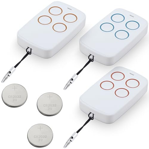 Telecomando Cancello Universali 433,92 Mhz Modello 2024 | Set 3 Pezzi per Cancello Automatico | Telecomando Universale Cancello a Codifica Fissa con Batteria Inclusa