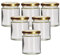 Balliihoo Homebrew Pack Of 6 x 190ml Round Glass Food Jar With Gold Twist Off Lids (Choice Of Lid Colours)