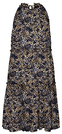VERO MODA Damen Vmdora Kaya Halterneck Short Dress WVN G Kleid, Navy Blazer/AOP:Dora, M EU