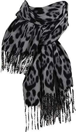 Femmes automne hiver écharpe classique imprimé léopard écharpe chaude douce épaisse grande couverture enveloppement châle écharpes 1 paquet Cravate Cuir Marron