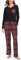 Lovasy Pyjama Femme Hiver Chaud Vetement de Nuit à Manches Longues 2 Pièces Pantalon Casual et Col en V Top avec Poche à Carreaux Pyjamas à Maison Costume A-Rouge L