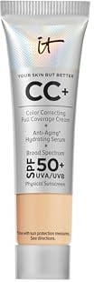 IT Cosmetics Your Skin But Better CC Cream LSF 50+, 12 ml, Hochpigmentierte Mehrzweck-Creme mit LSF 50, Getönte Anti-Aging-Tagescreme, Foundation, Concealer & Pflege in einem, Farbton Medium