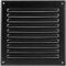 Vent Systems 25 x 25 cm – Schwarz – Metall-Lüftungsabdeckung – quadratische Lüftungsschlitze – Gitterabdeckung – integrierter Insektenschutz – HVAC Lüftungsschlitze für Badezimmer, Heimbüro, Küche