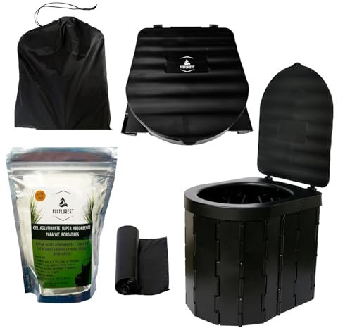 WC Portátil para Camping con Gel Aglutinante: Máxima Higiene en tus Aventuras al Aire Libre - Inodoro portatil, Orinal portatil, Wc portatil Camping, Urinario portatil Mujer, Vater portátil