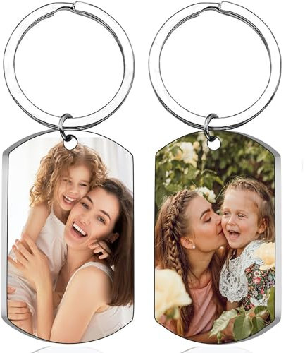toyofmine personnalisé Double face Photo porte-clés conduire en toute sécurité garçon petite amie animal de compagnie porte-clés personnalisé cadeaux (Color Photo & Color Photo (1 Piece))