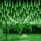 KINGCOO 2St Meteorschauer Lichterkette, Meteorschauer Fallende Regen Lichter 30cm 8 Tubes 192LEDs Wasserdichte Schneefall Lichterkette für Garten Hochzeit Party Weihnachten Dekoration (Grün)