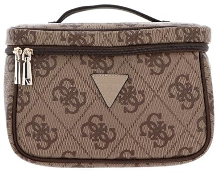 GUESS Toiletry Train Case Latte Logo/Brown