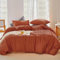 AShanlan Boho Bettwäsche 155x220 Terracotta Getuftet Stickerei Gestreift Bohemian Style Bettbezug Gewaschene Microfaser Wendebettwäsche Set mit Reißverschluss und Kissenbezug 80x80 cm