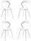 TTATC Juego de 4 Sillas de Comedor o de Oficina con Patas de Metal, Sillas Ergonómicas con Respaldo de Diseño Esculpido, Asiento de Polipropileno, Blanco-Blanco
