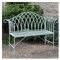 Gartenbank Terrassenmöbel Outdoor-Bank mit Rückenlehne und Armlehnen, antikweiß/grünes Schmiedeeisen, 130 cm, Outdoor-Gartenbank, 2-Personen-Metallbank for Balkon, Terrasse, Park, Hinterhof für Verand