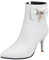 Stivaletti da Donna con Tacco a Spillo con Cristalli Tacco Basso Boot Appuntito Zip Stivali da Vestito, N20875Wf Bianco Numero 33.5 EU/33Cn