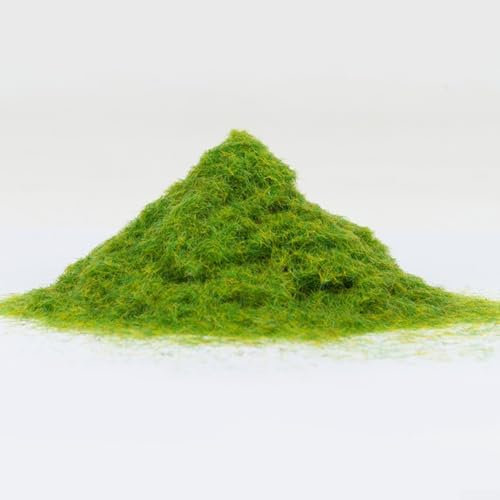 Añade realismo a tu modelo de diorama ferroviario con polvo de hierba, perfecto para campos de cultivo y escenas de cantera (500 g)