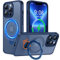 Derwav Multi-in-1 [Magnetic+ Kickstand+ Ring Holder] for iPhone 13 Pro Case, Compatible with MagSafe, 360° Rotatable Stand with Military Shockproof Silicone Frame Protection Magnetic Cover, Blue