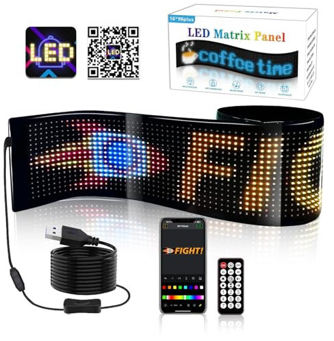 192mmx898mm,Ojos LED para Camion, Pantalla LED Flexible Coche Programable Grande, para Coches Bricolaje Dinámica LED Inteligente Colorida Light Pantalla Suave