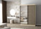Easy4You Lami I Artisan Schiebetürenschrank Kleiderschrank 150x200x61 cm mit Spiegel - Schlafzimmermöbel, Aufbewahrung – Mehrzweckschrank mit Kleiderstange und Lamellen