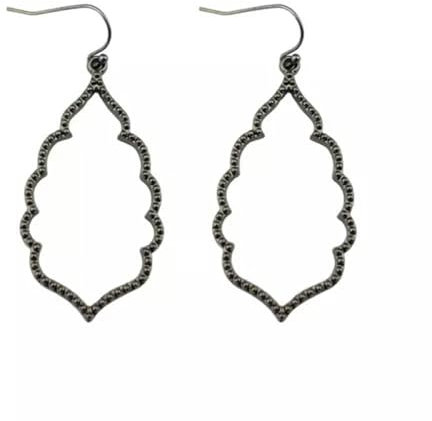 Moderne, ausgehöhlte, Filigrane, geometrische Statement-Ohrringe für Mädchen, E2895, Schwarz