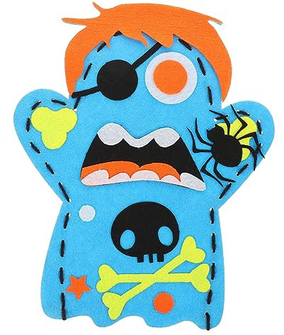 BESTonZON Halloween Costume Halloween Kleidung Fun Toy Puppen mit Stäben Herstellung von Halloween-Puppen Cartoon-Puppenspielzeug Geschichtenerzählendes Puppenspielzeug Nicht gewebt Sky-Blue
