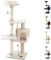 Beltom® TIRAGRAFFI PER GATTO ALTO 112 CM PARCO GIOCO GIOCHI GRAFFIATOIO SISAL CUCCIA ALBERO GATTI TIRA GRAFFI PALESTRA - Beige-Bianco