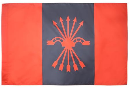 Bandera de Falange Española de las JONS – 3 x 5 pies – Bandera de Falangists con manga – 100% poliéster – Resistente a la decoloración – Colores vivos – 3 pies x 5 pies – 150 x 90 cm