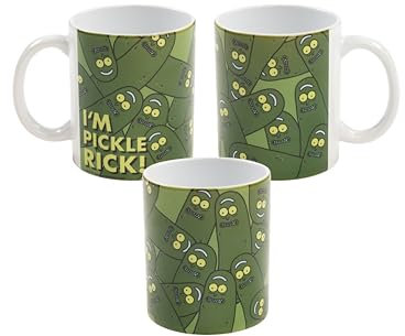 Rick and Morty Tasse - I'm Pickle Rick Allover Kaffeetasse Becher Kaffeebecher aus Keramik Grün 320 ml
