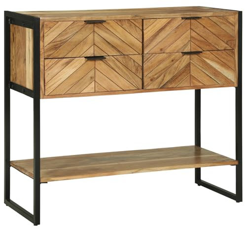 vidaXL Table Console 90x35x80 cm Bois Massif Acacia