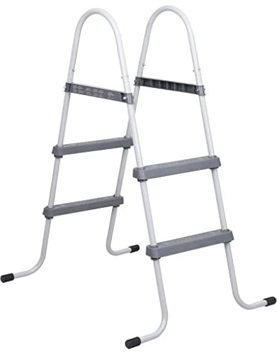 Pool & Spa-Pool & Spa Accessories-Pool Ladders,Steps & Ramps-Pool Ladder Grey 84 cm Steel
