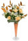 Vase en Verre décoré de Fleurs Oranges 13 x 48 x 70 cm