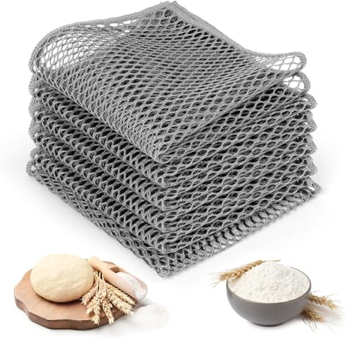 AYESY Paños de Malla Limpieza, 6 Piezas Limpieza Multiuso Paños de Cocina de Microfibra Reutilizables Trapos de para Suciedad Difícil sin Rayas Tamaño Trapos Cocina para Lavar Platos 30x30 cm Gris