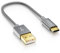 deleyCON 15cm USB-C Cable - Cable de Carga Cable de Datos - Nylon + Metal Plug - USB C a USB A - Compatible con Apple Samsung Google Huawei Xiaomi Tablet Laptop PC - Gris