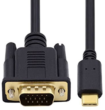 chenyang Câble USB C vers VGA, USB 3.1 Type-C vers VGA RGB 1080P 60Hz, câble moniteur pour ordinateur portable, 1,8 m