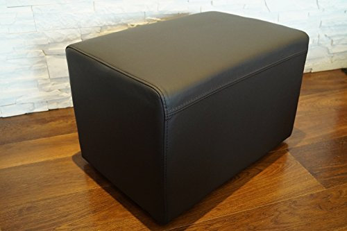 Quattro Meble Dunkelbraun Echtleder Hocker 60x40x40cm Sitzhocker Rindsleder Sitzwürfel Fußhocker Polsterhocker Echt Leder Puff