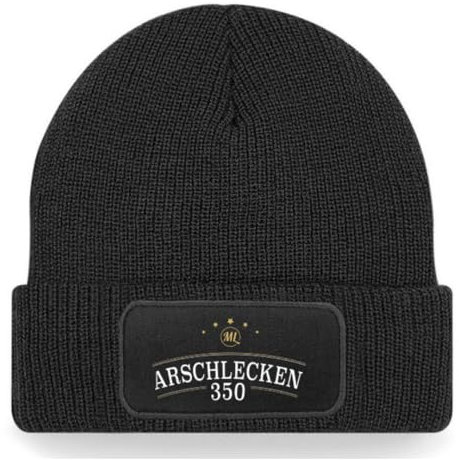 Hip Hop Beanie Mütze Arschlecken350, Einheitsgröße, Mischgewebe, waschbar, schwarz
