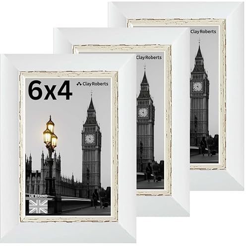 6x4 Photo Frame, White Picture Frame, 3 Pack, 10x15cm, 4x6 Frames White | Freestanding, Wall Mountable, UK Brand