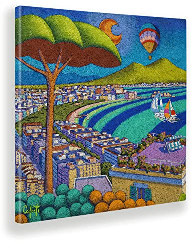 Giallobus - Quadro - Stefano Calisti - Golfo di Napoli - Tela canvas - 50x50 - Pronto da appendere - Quadri moderni per la casa