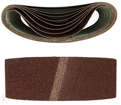 10 nastri abrasivi in tessuto, 75 x 457 mm, grana 40, per levigatrice a nastro/nastro abrasivo