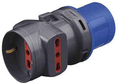Rosi adattatore industriale domestico CEE 2P+T prese bipasso + schuko 10-16A