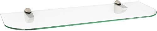 ib style® Glasregal 6mm |inkl. Befestigungsclip PELI Edelstahloptik | 11 Größen| 2 Dekore | Satiniert | 60 x 12 cm