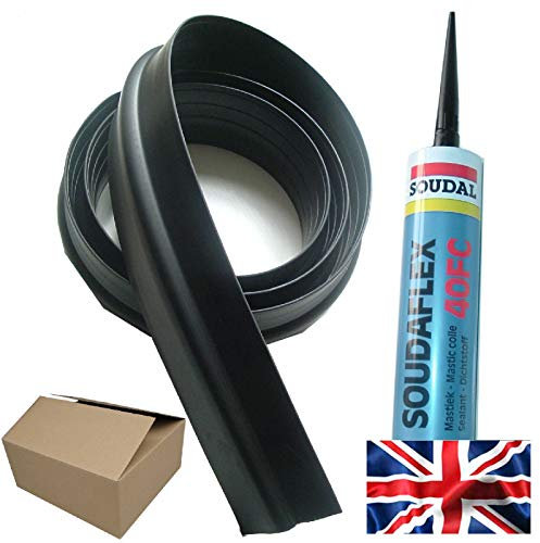 Infun 20mm Garage Door Floor Seal Weather Threshold Draught Excluder (8ft 6) 2600mm Black Rubber Weather Seal