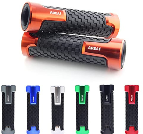 Area1 universal Motorrad Motorroller Lenkergriffe orange 2 Stück 22/24mm für z.B. Duke 125 390 790 990 Duke R 690 890, Super Duke 990 1290 1390, SMC/R Supermoto/Enduro, Adventure SMT EXC-F, SX-F, SX,