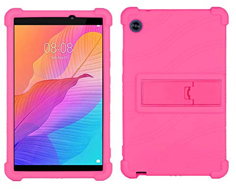 Genérico Funda para Huawei 2020 Mate Pad T8 KOB2-L09 / W09 Tableta de 8 Pulgadas, Carcasa Silicona Cover con Soporte Función, Rosa