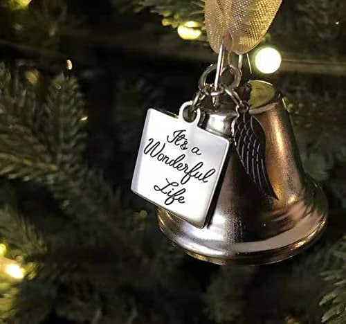 SUNNEE Memorial Christmas Ornament Christmas Memory Bauble Christmas Tree Pendants Christmas Tree Hanging Decorations Jingle Bells Ornaments (It's a wonderful life)