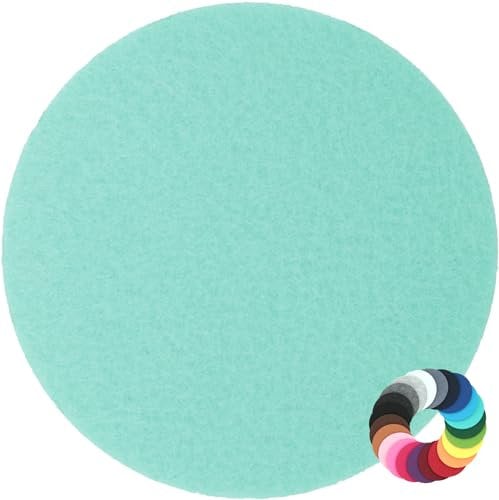 Rundes Platzset Filzuntersetzer in 35cm, Pastell-türkis (HF041) für Gläser, Essen, Tischdeko